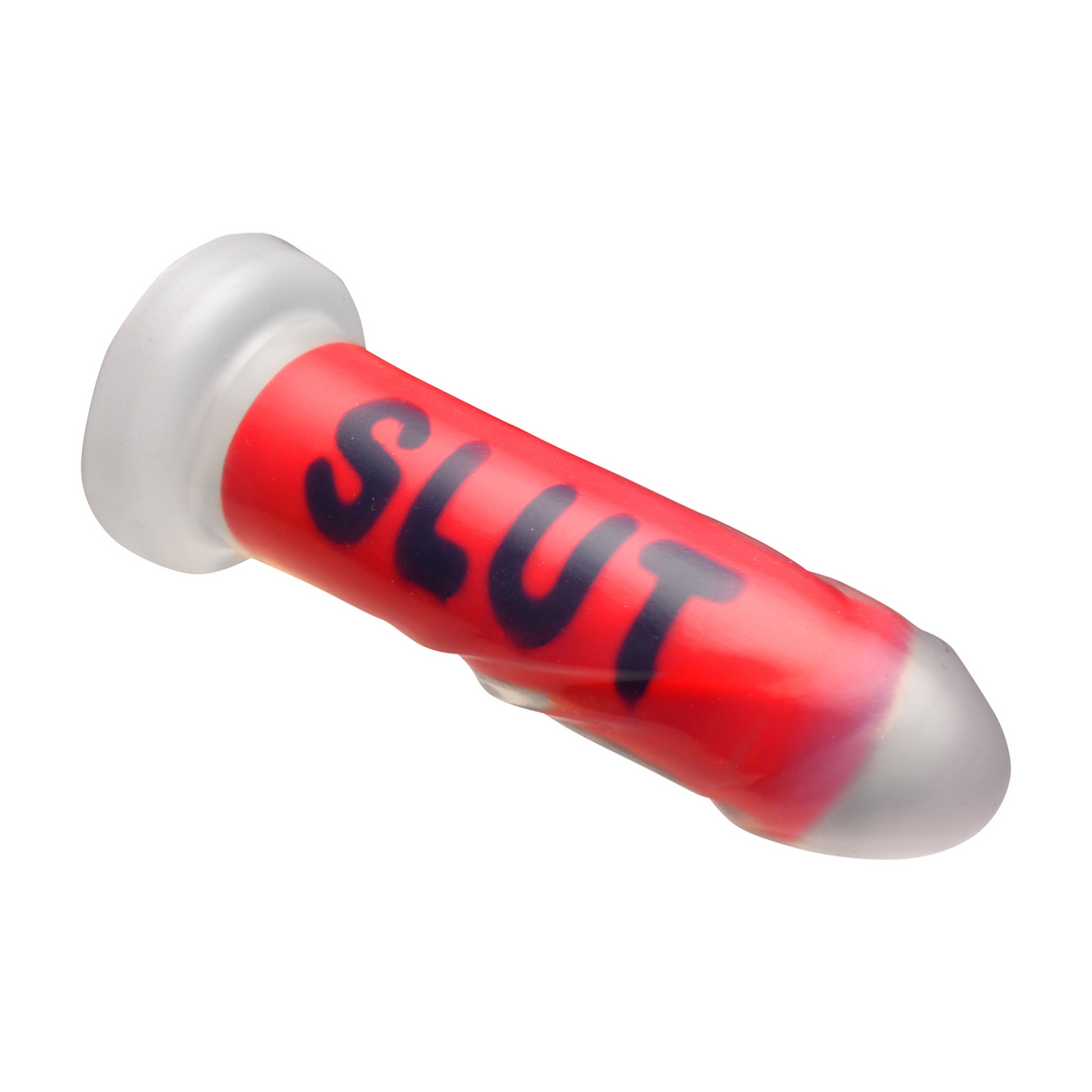 SLUT - Silicone Dildo - Red 4