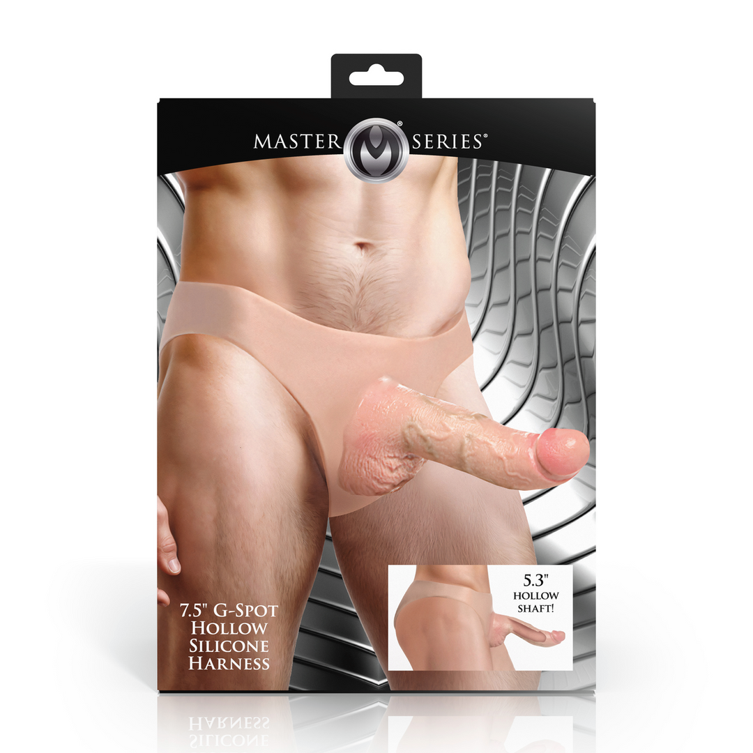 Curved Hollow Silicone Strap-On Harness - 7.5 / 19 cm 3