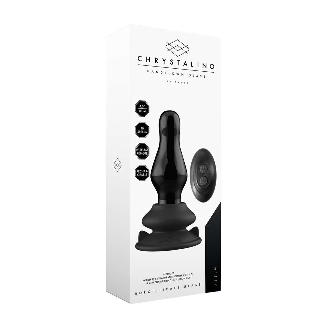 Missy - Vibrating Glass Butt Plug with Suction Cup 2