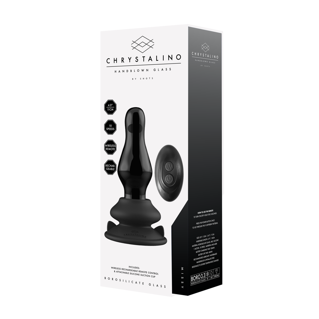 Missy - Vibrating Glass Butt Plug with Suction Cup 4