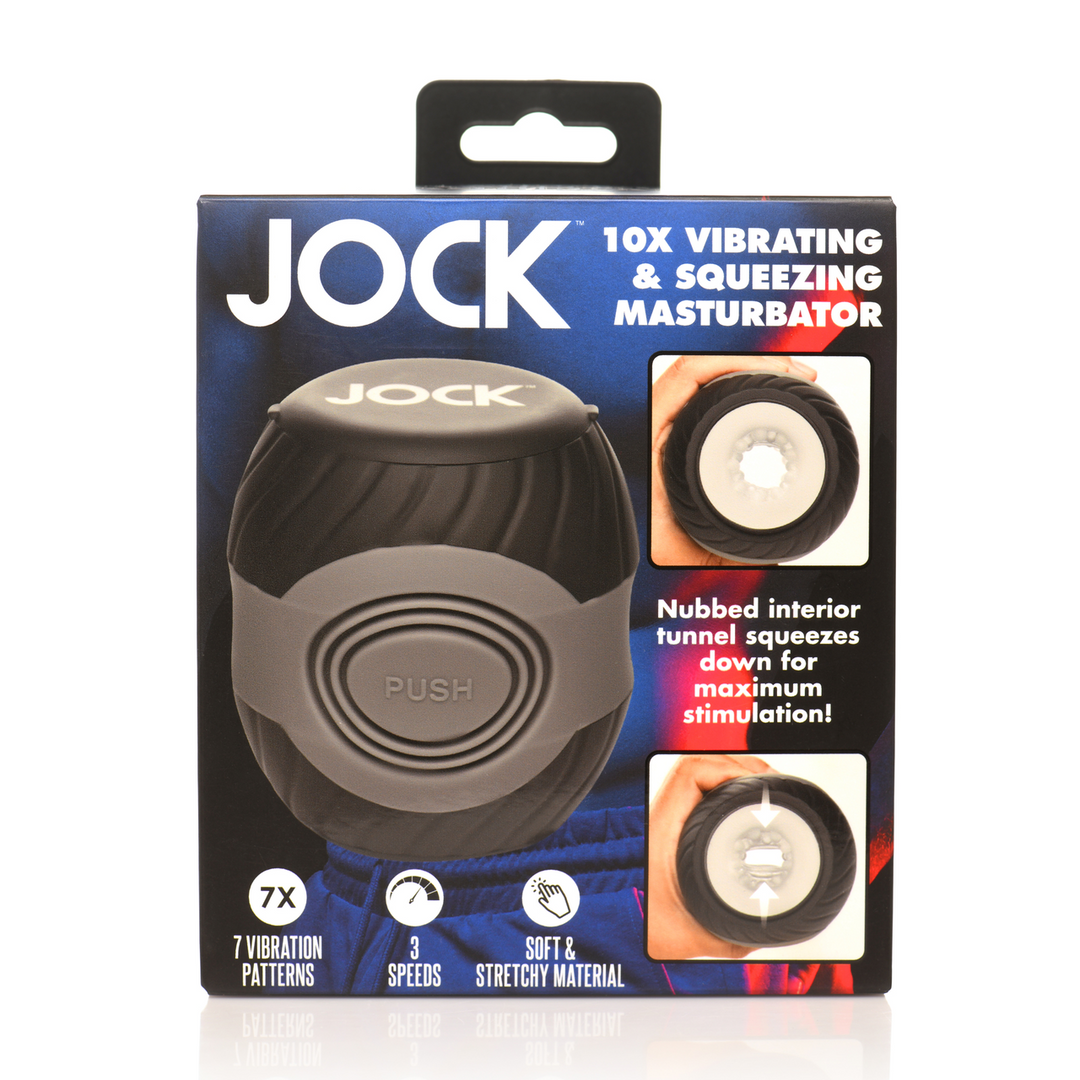 Vibrating and Squeezing Masturbator - 10X - Black 3