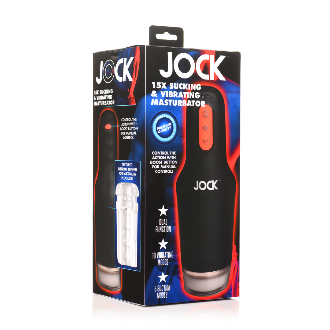Sucking and Vibrating Masturbator - 15X - Black 2
