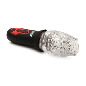 Spinning and Vibrating Masturbator - Transparent/Black