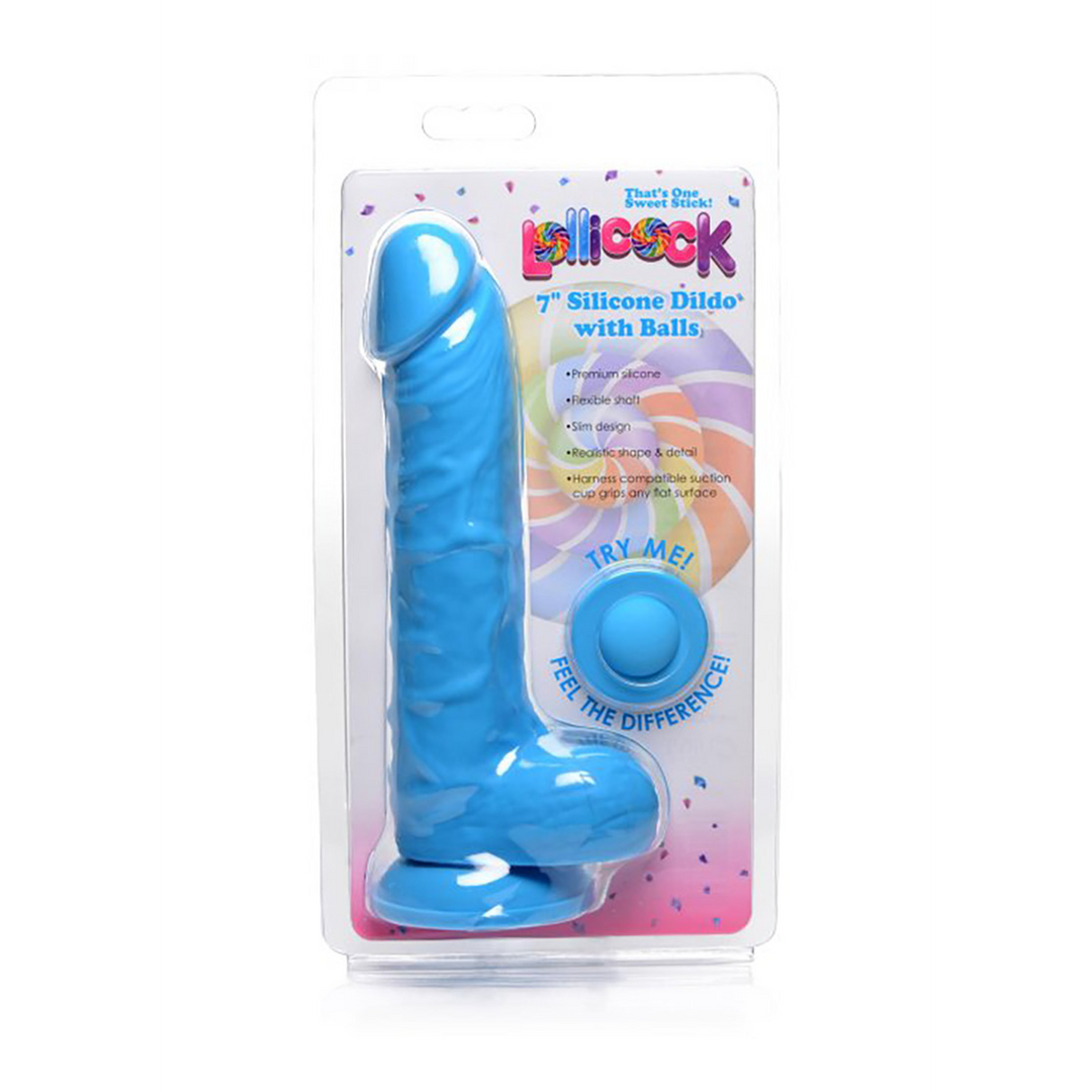 Silicone Dildo with Balls - 7 / 18 cm 2