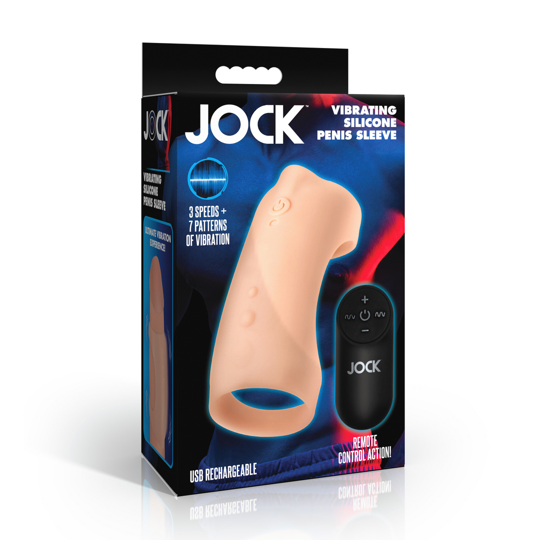 Vibrating Silicone Penis Sleeve - Light 2