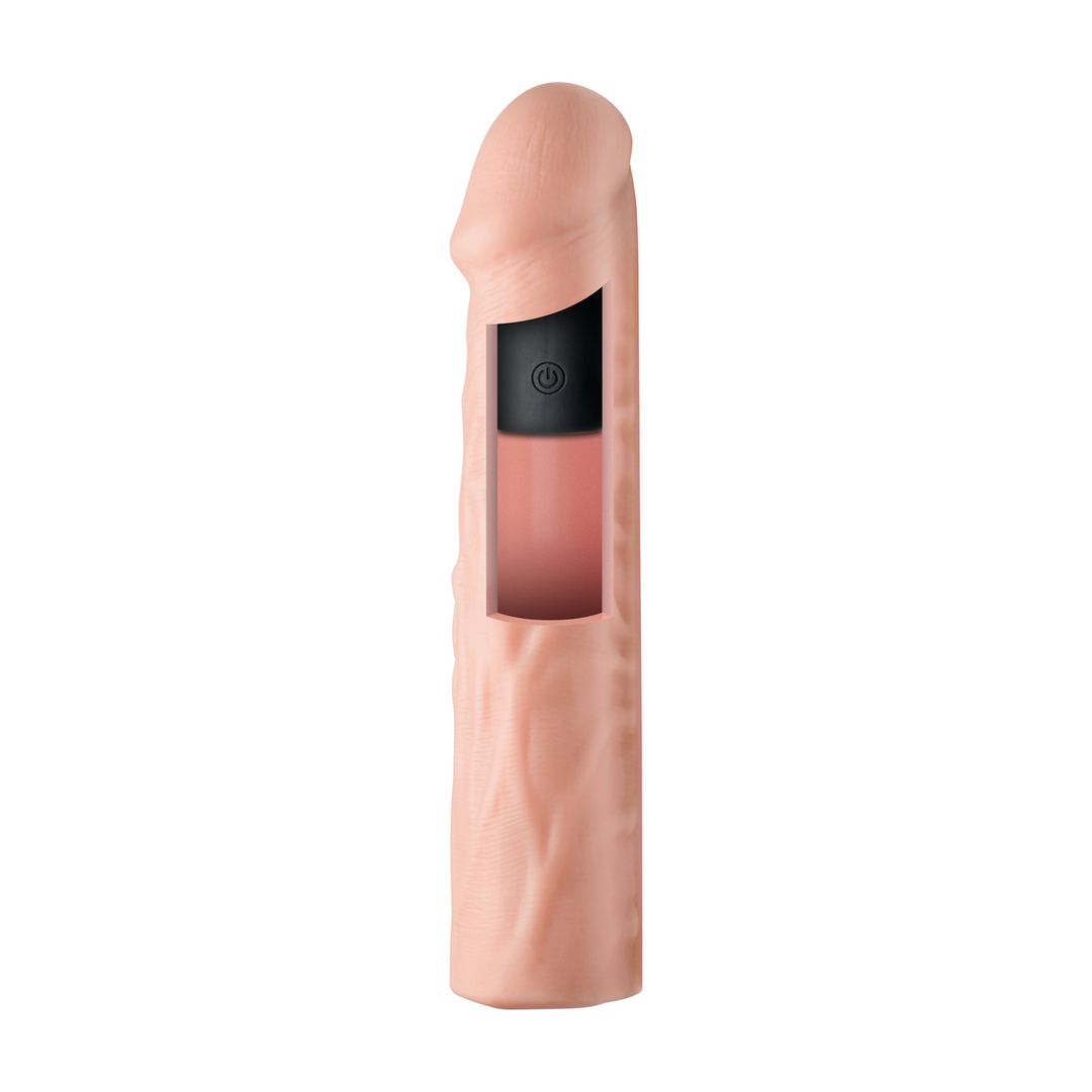 Enhancers - Vibrating Realistic Penis Extension with Remote Control - Light 6