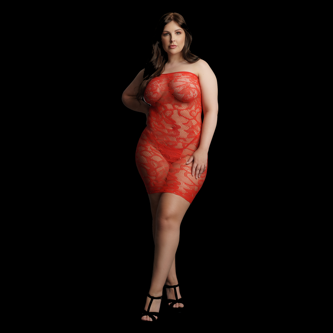 Star Rhinestone Dress - Queen Size - Red 5