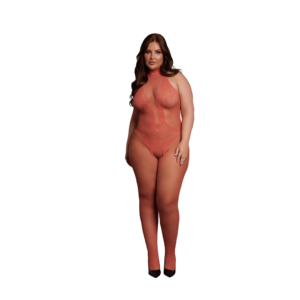 Fishnet and Lace Bodystocking - Queen Size - Red