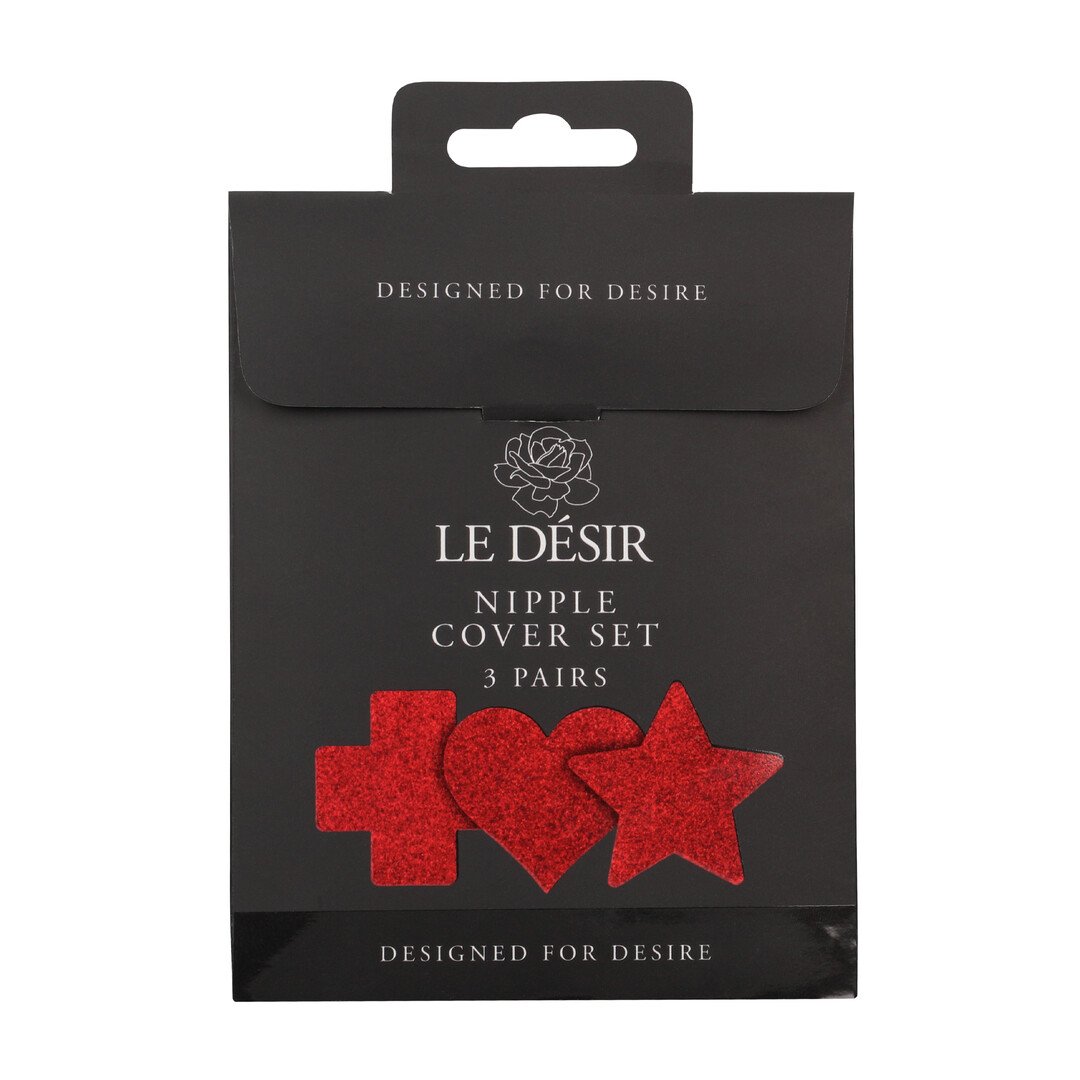 Nipple Cover Set - Cross Star Heart - Red 2