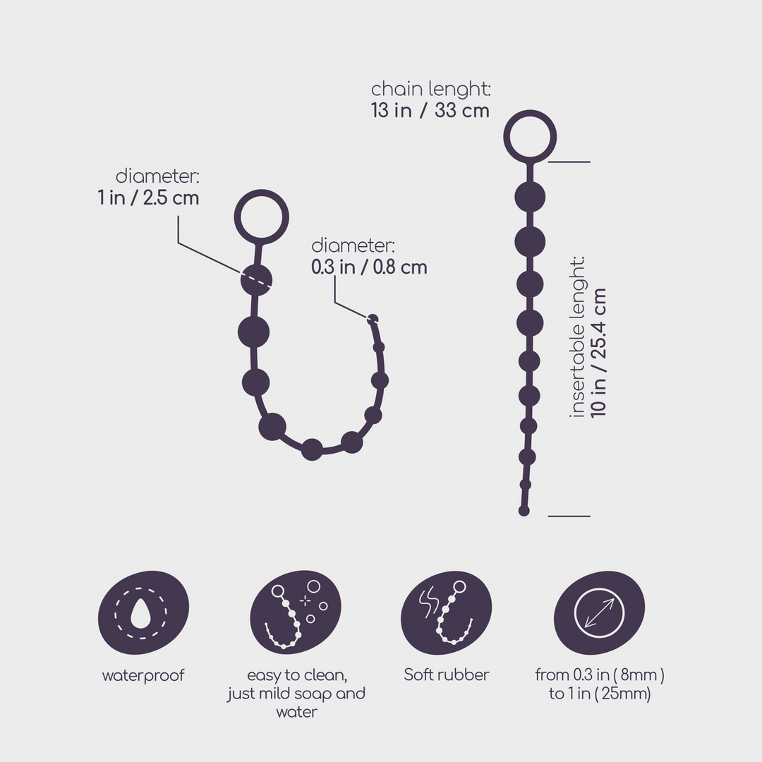 Basic Anal Beads - 10 Bead Chain - Black 5