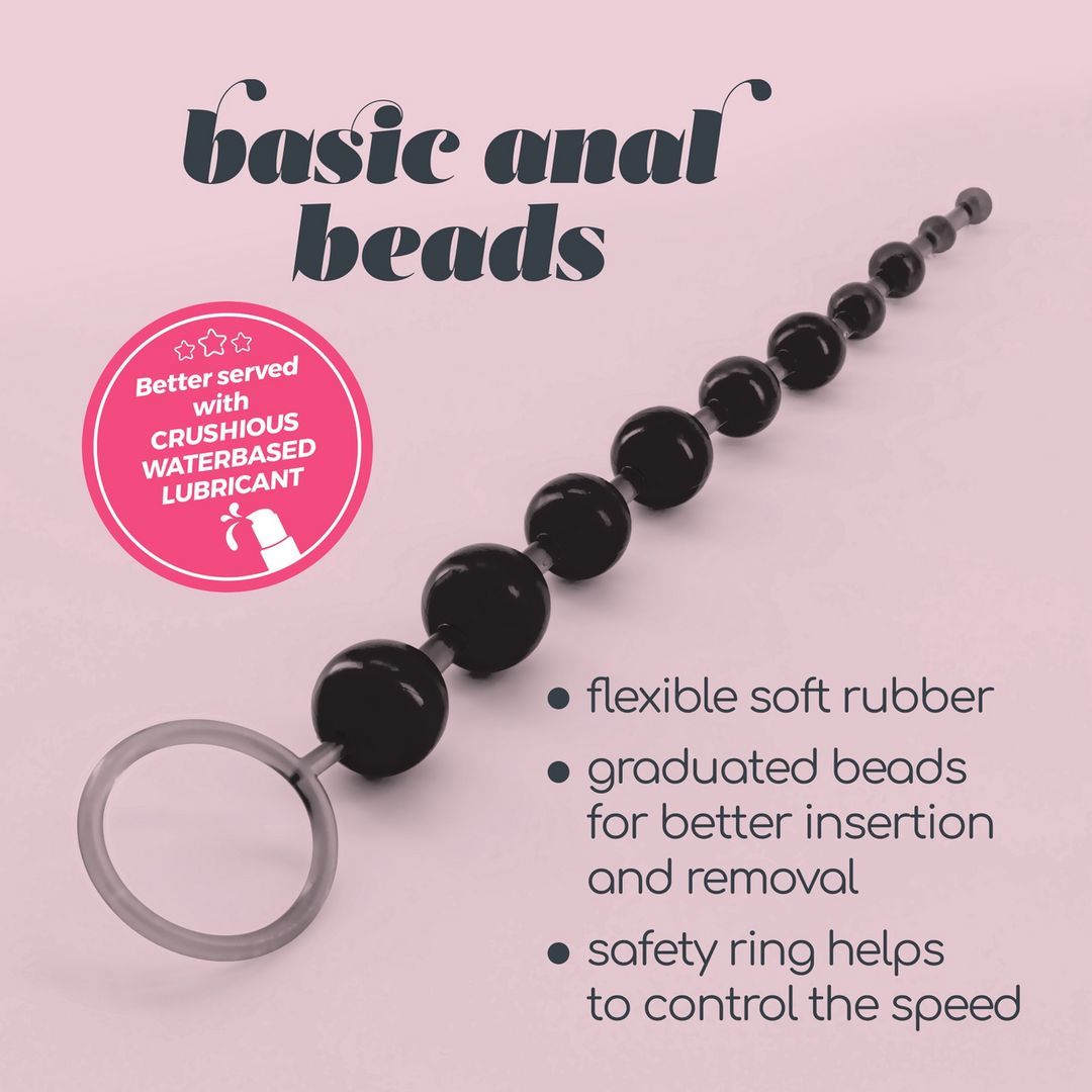 Basic Anal Beads - 10 Bead Chain - Black 6