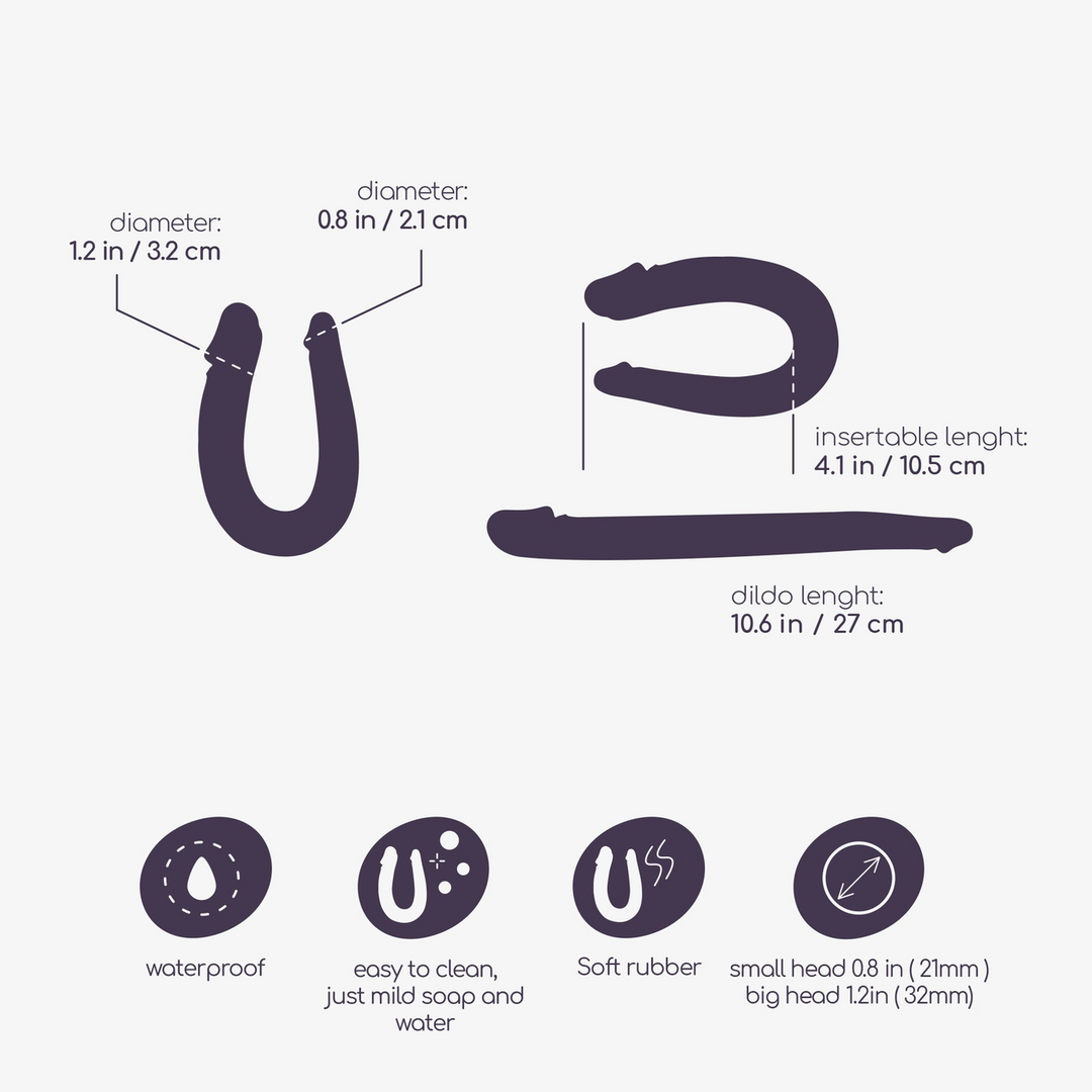 Double Trouble - Double Dildo - 10.6 / 27 cm - Purple 4