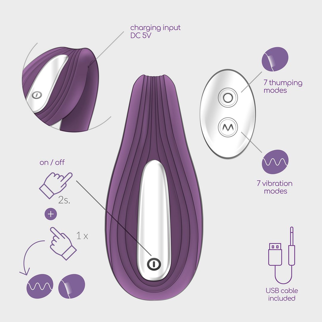 Pleasuriser - Rechargeable Vibrator with Waterbased Lubricant - 1.7 fl oz / 50 ml - Purple 6