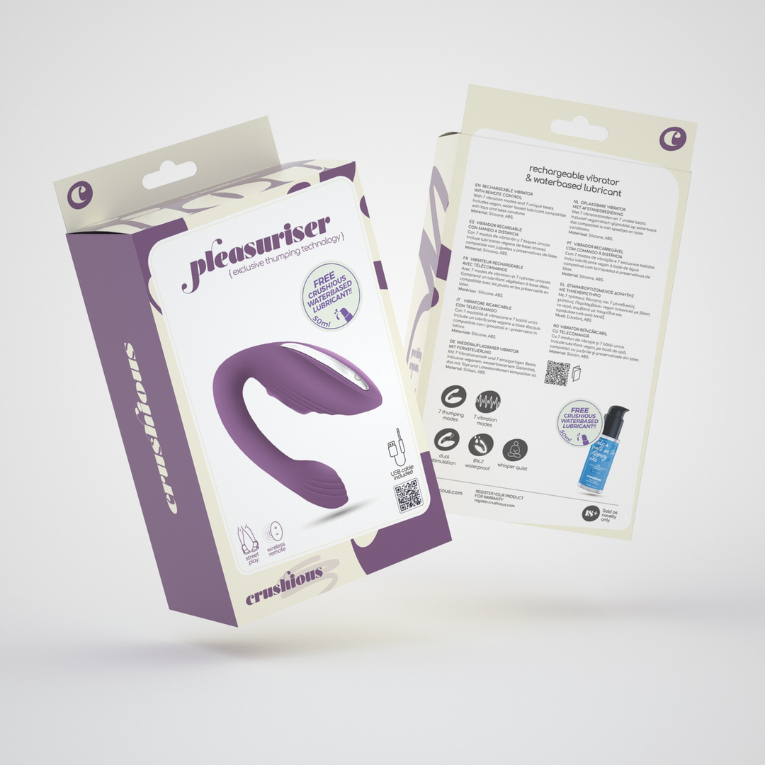 Pleasuriser - Rechargeable Vibrator with Waterbased Lubricant - 1.7 fl oz / 50 ml - Purple 2