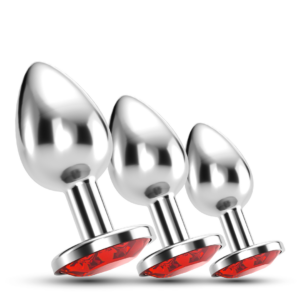 Bijou - Anal Train Trio - 3 Jewel Plugs - Red