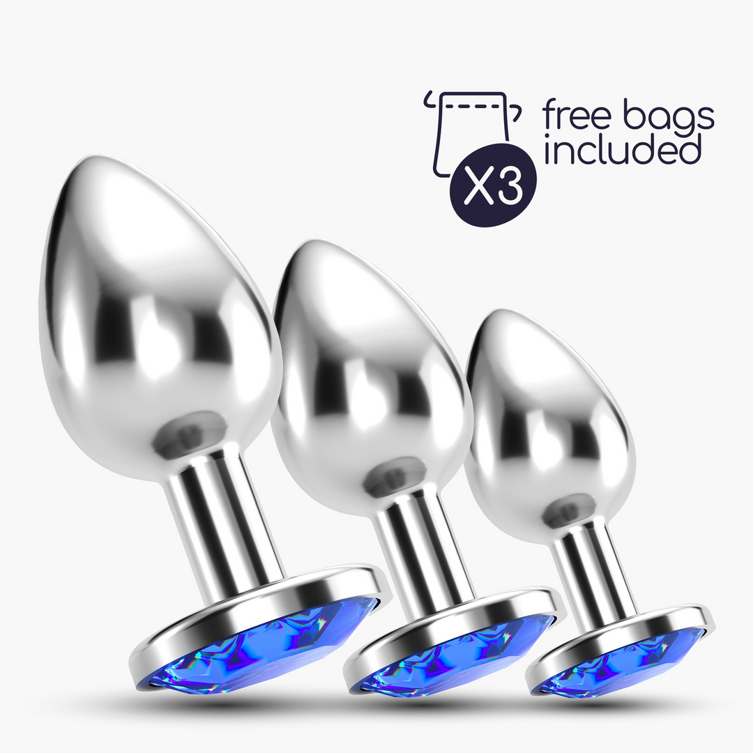 Bijou - Anal Train Trio - 3 Jewel Plugs - Blue 6