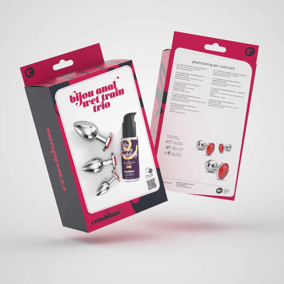 Bijou - Anal Wet Train Trio - 3 Jewel Plugs - Red 2