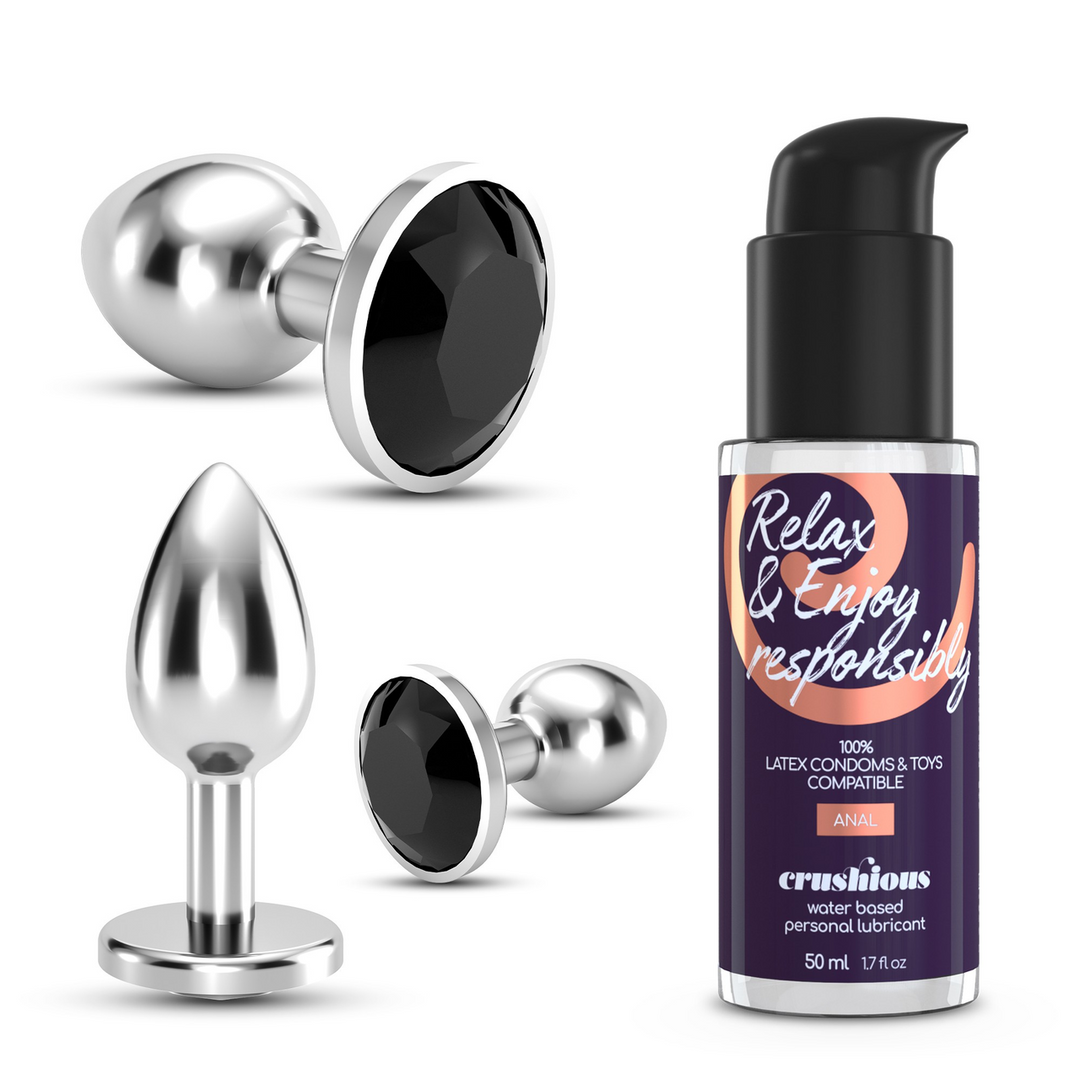 Bijou - Anal Wet Train Trio - 3 Jewel Plugs - Black