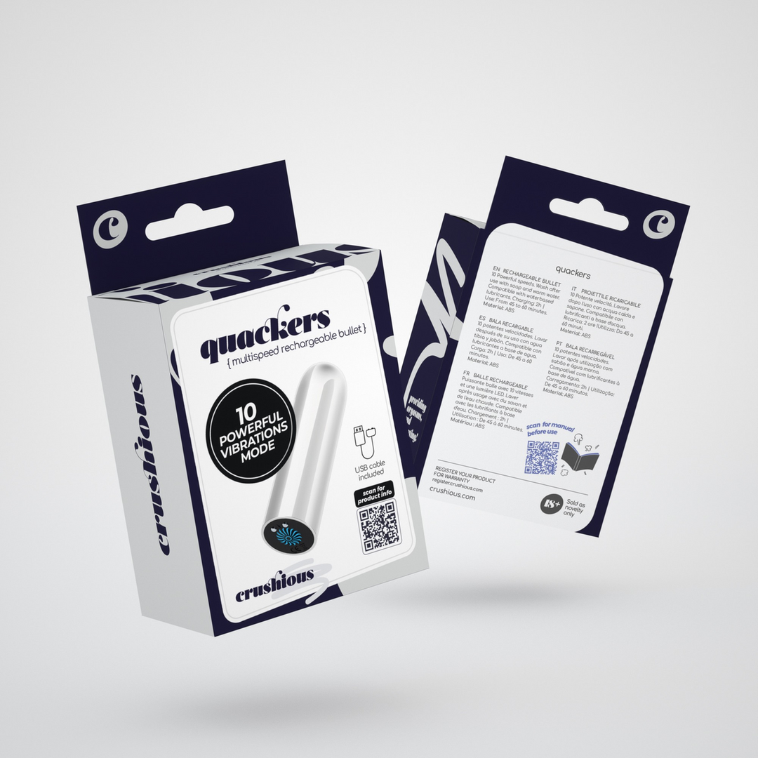 Quackers - USB Rechargeable Vibrating Bullet - White 2