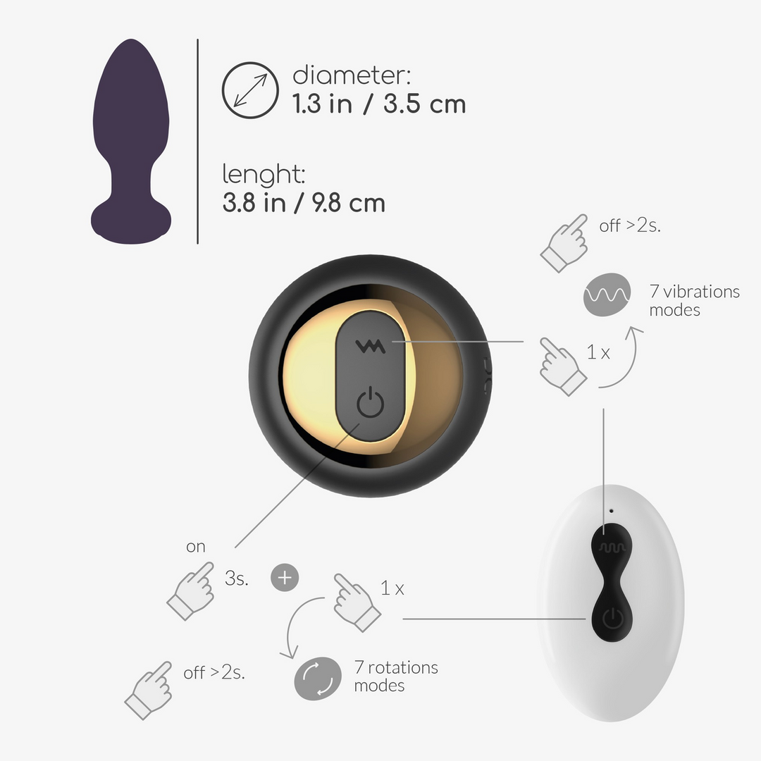 Twister - Rotating Anal Plug with Remote Control - Black 6