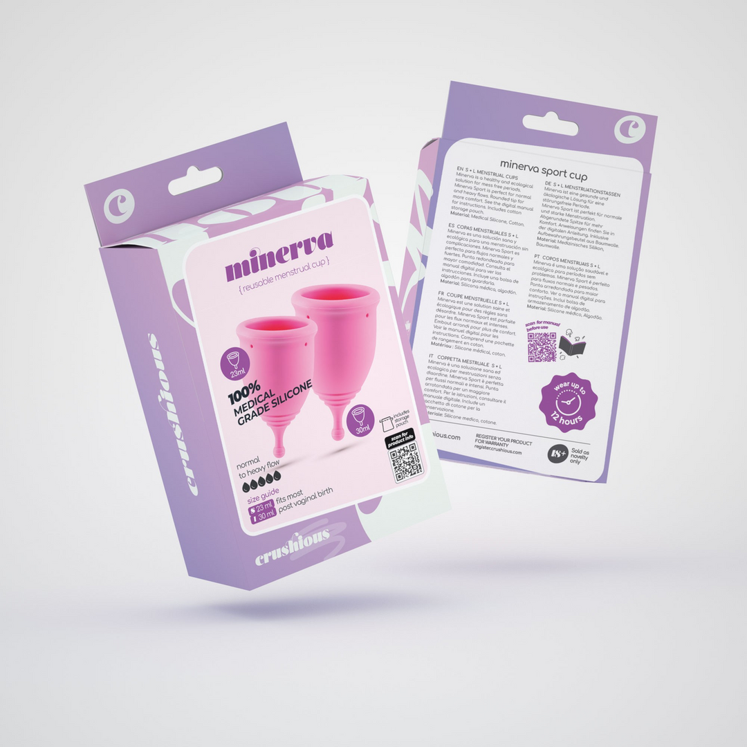 Minerva - Menstrual Cups with Pouch - S and L - Pink 2