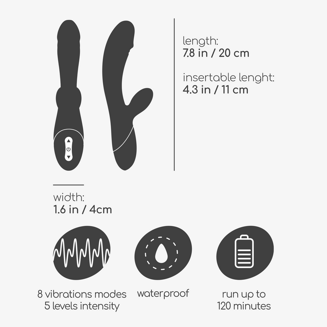 Dare Dong - Rechargeable Rabbit Vibrator - Red 6