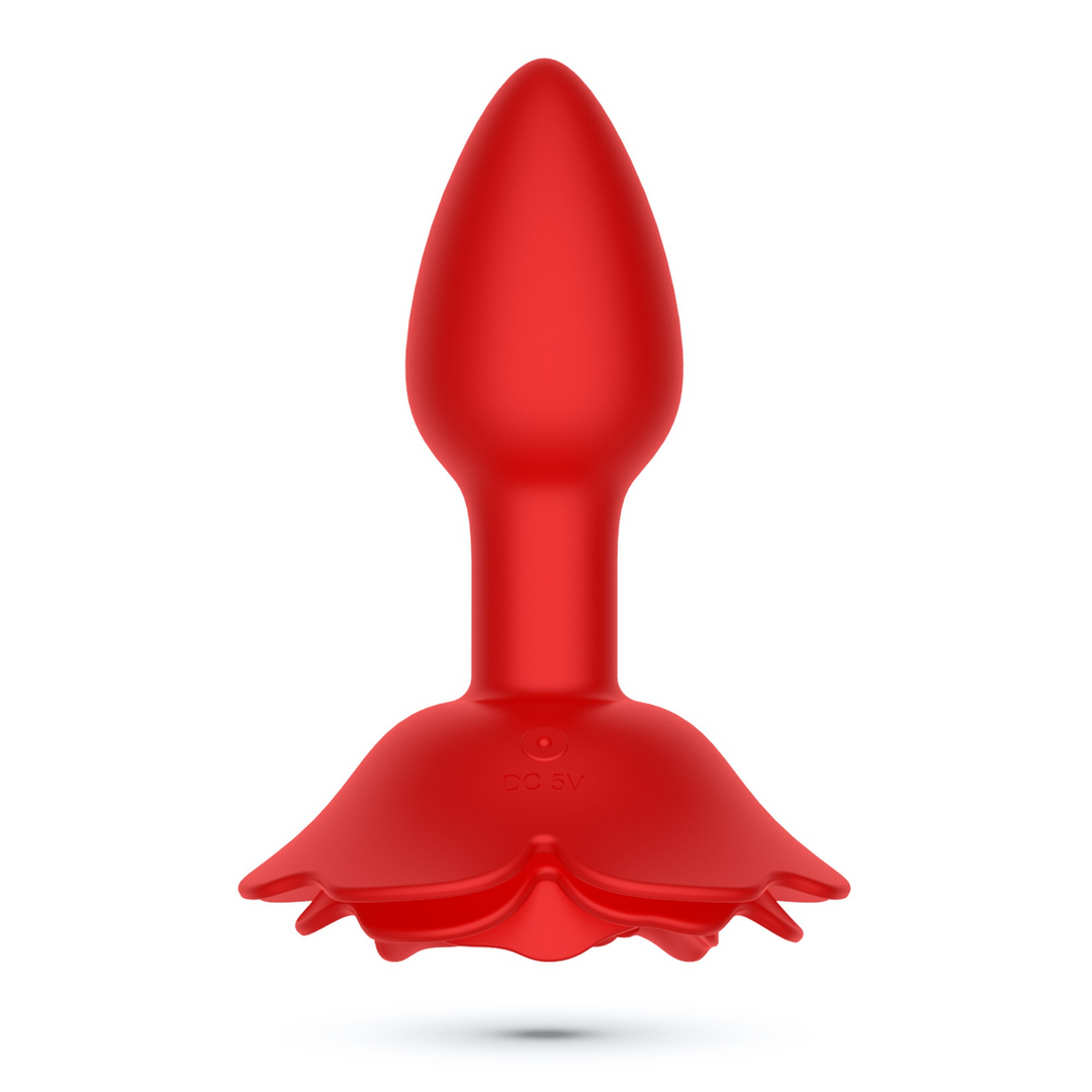 Giulietta - Rotating Anal Rose Plug with Remote Control - Red 3
