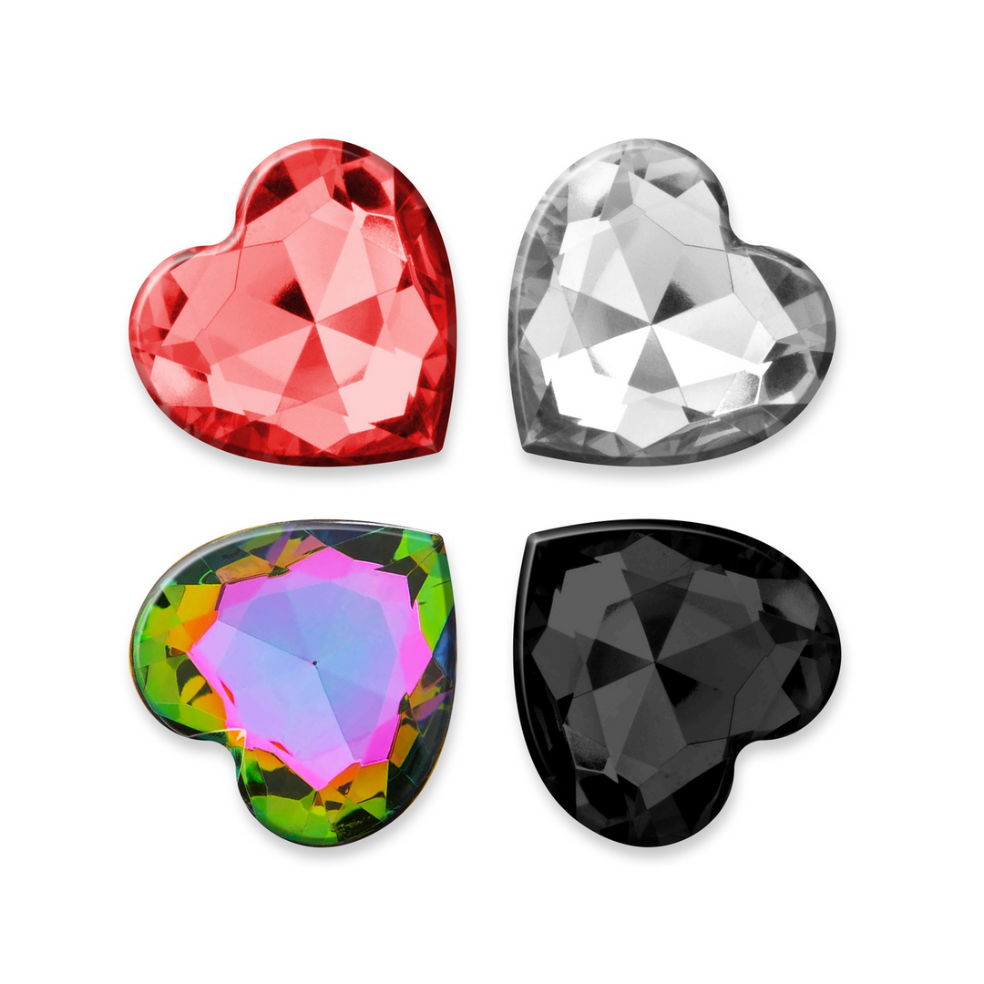 Cuore - Anal Plug with Four Interchangeable Jewels - Small - Black 3