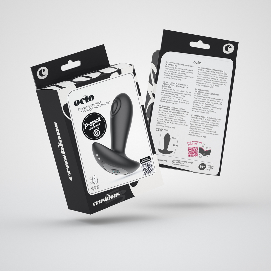 Octo - Tapping Anal Plug with Remote Control - Black 2