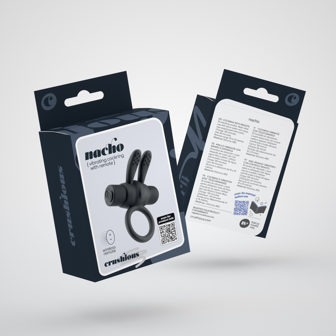 Nacho - Vibrating Cockring with Remote Control - Black 2