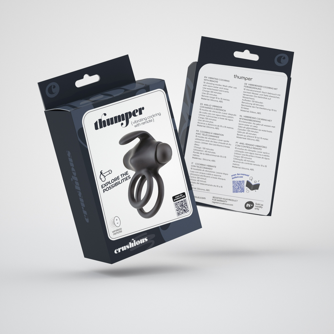 Thumper - Vibrating Double Cockring with Remote Control - Black 2