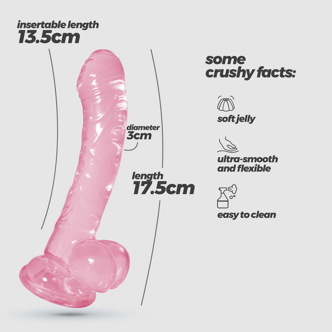 Hudini - Jelly Flexible Anal Dildo - 6.9/ 17,5 cm - Pink 6