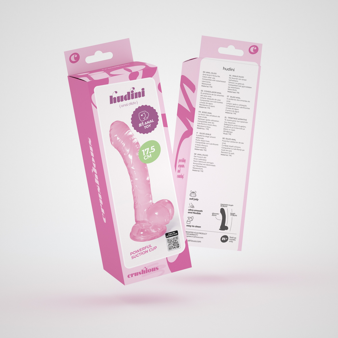 Hudini - Jelly Flexible Anal Dildo - 6.9/ 17,5 cm - Pink 2