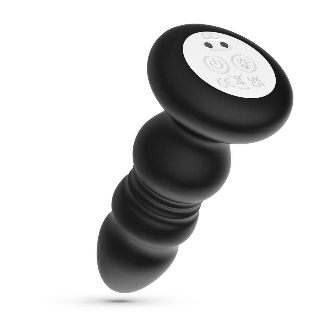 Australis - Vibrating and Thrusting Anal Plug with LED RGB and Remote Control - Black 5