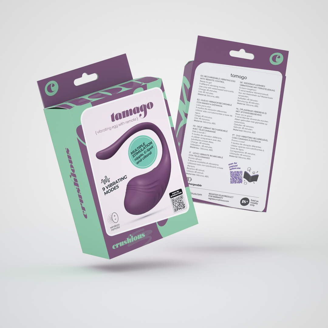 Tamago - Rechargeable Vibrating Egg with Remote Control - Purple 2