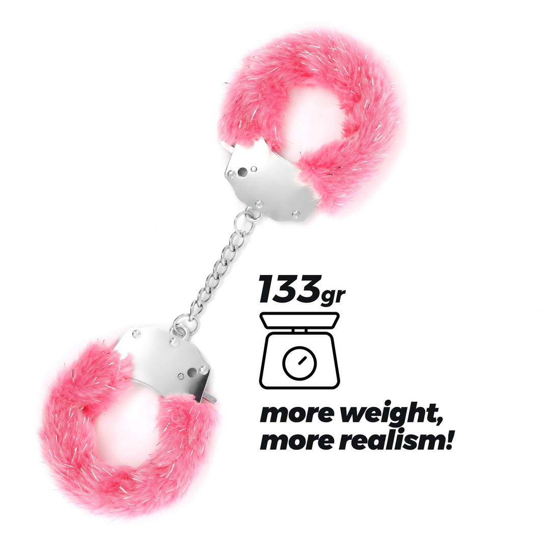 Spangle - Metal Handcuffs with Plush - Pink 3