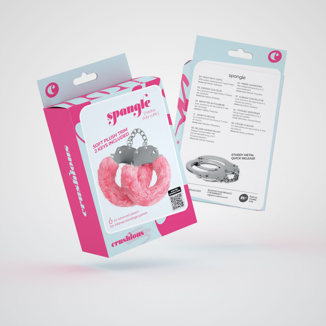 Spangle - Metal Handcuffs with Plush - Pink 2