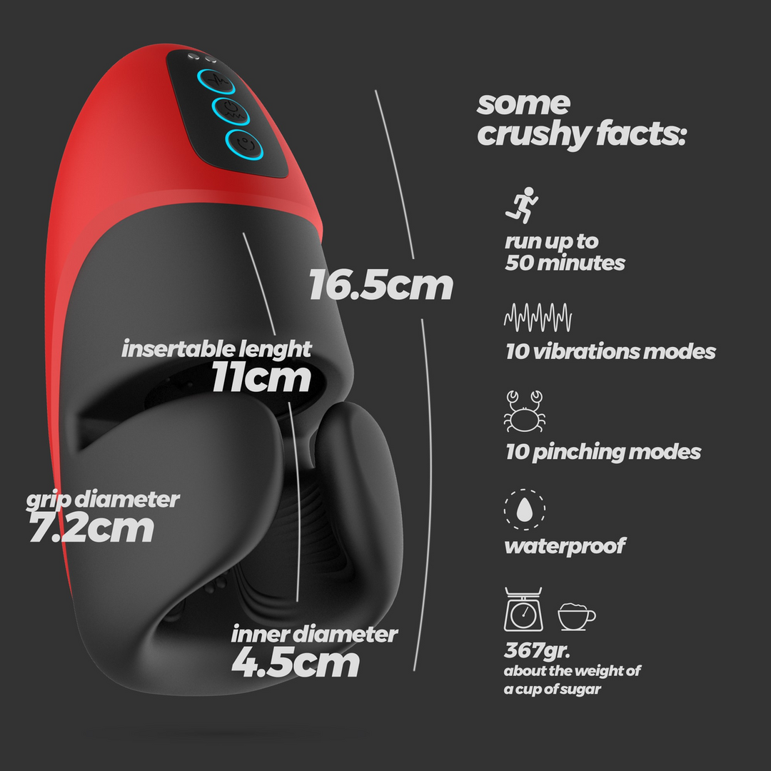 Pancho - Rechargeable Masturbator with Pressure - Red/Black 6