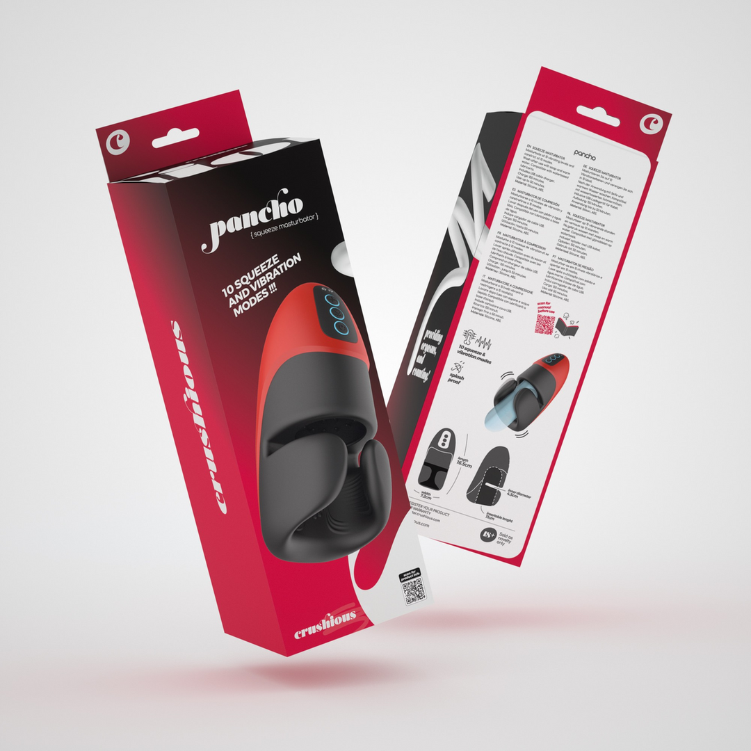 Pancho - Rechargeable Masturbator with Pressure - Red/Black 2