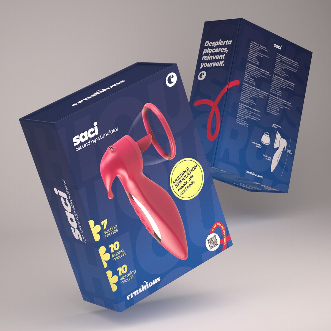Saci - Clitoral and Nipple Stimulator with Suction - Red 2