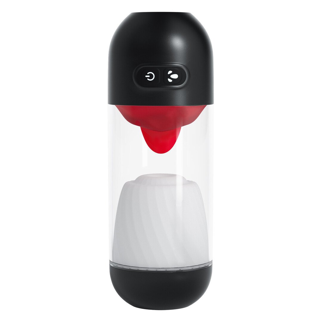 Slurpy - 2 in 1 Detachable Licking and Vibrating Masturbator - Transparent