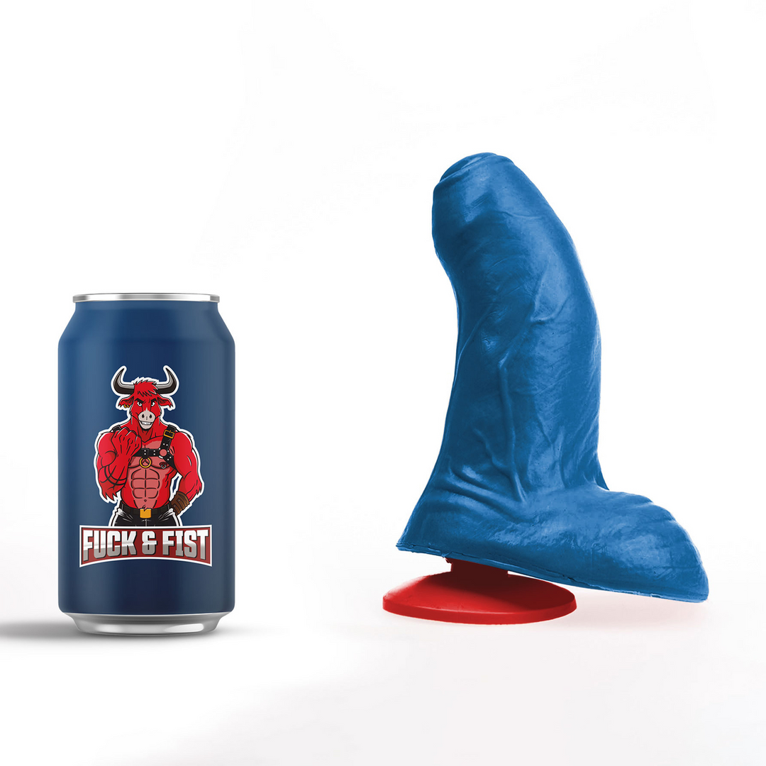 Buri S - Realistic Curved Dildo with Balls - 5.5 / 14 cm - Blue 6