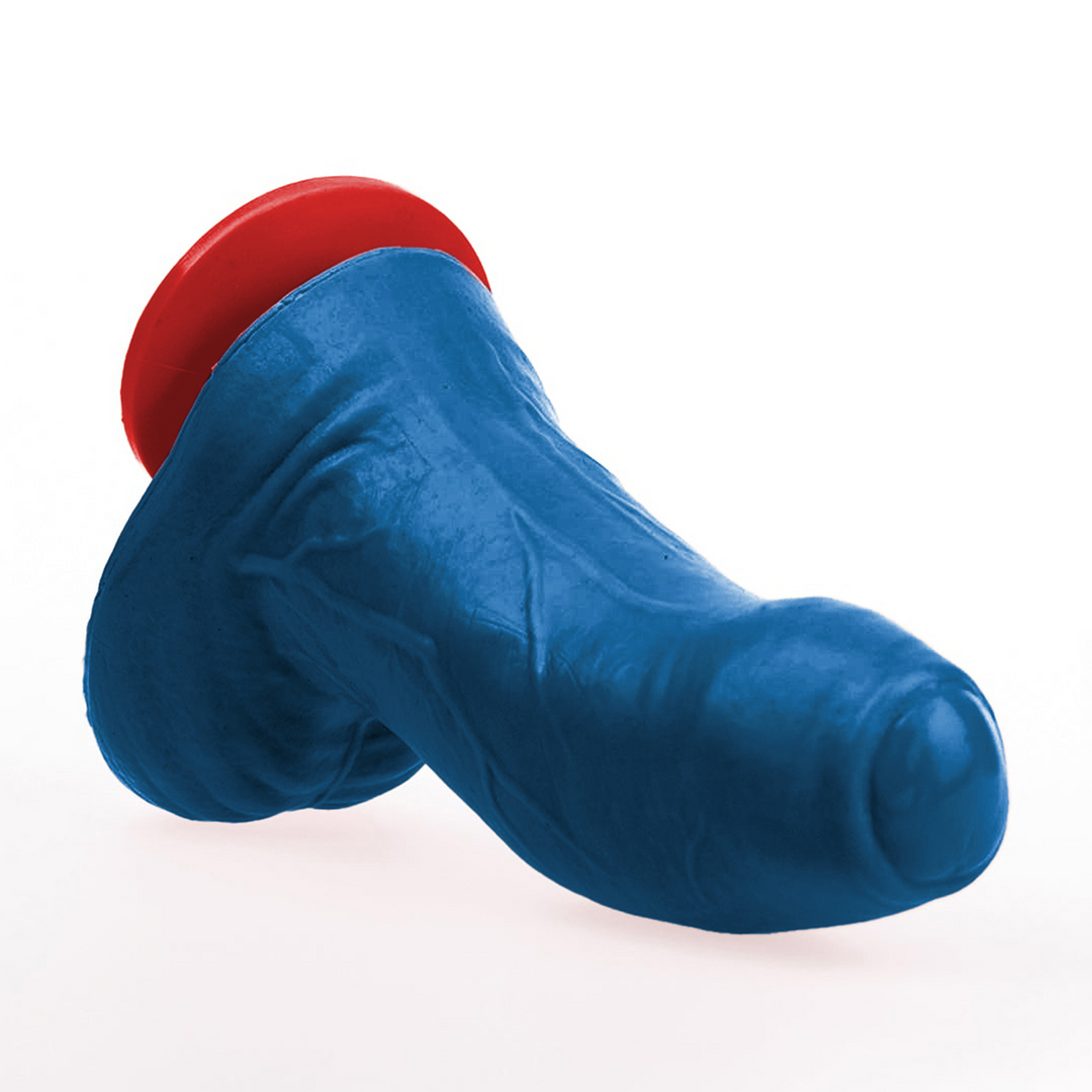 Buri S - Realistic Curved Dildo with Balls - 5.5 / 14 cm - Blue 3