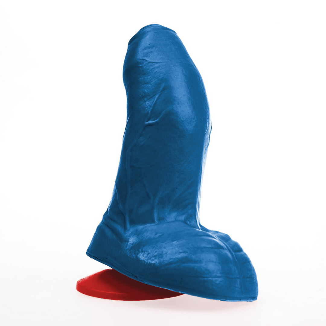 Buri S - Realistic Curved Dildo with Balls - 5.5 / 14 cm - Blue 1