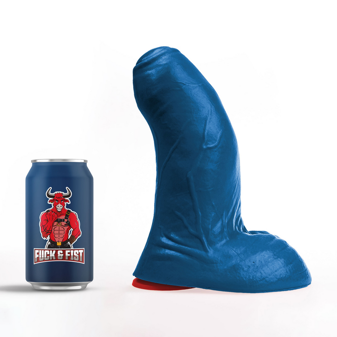 Buri L - Realistic Curved Dildo with Balls - 8.7 / 22 cm - Blue 5