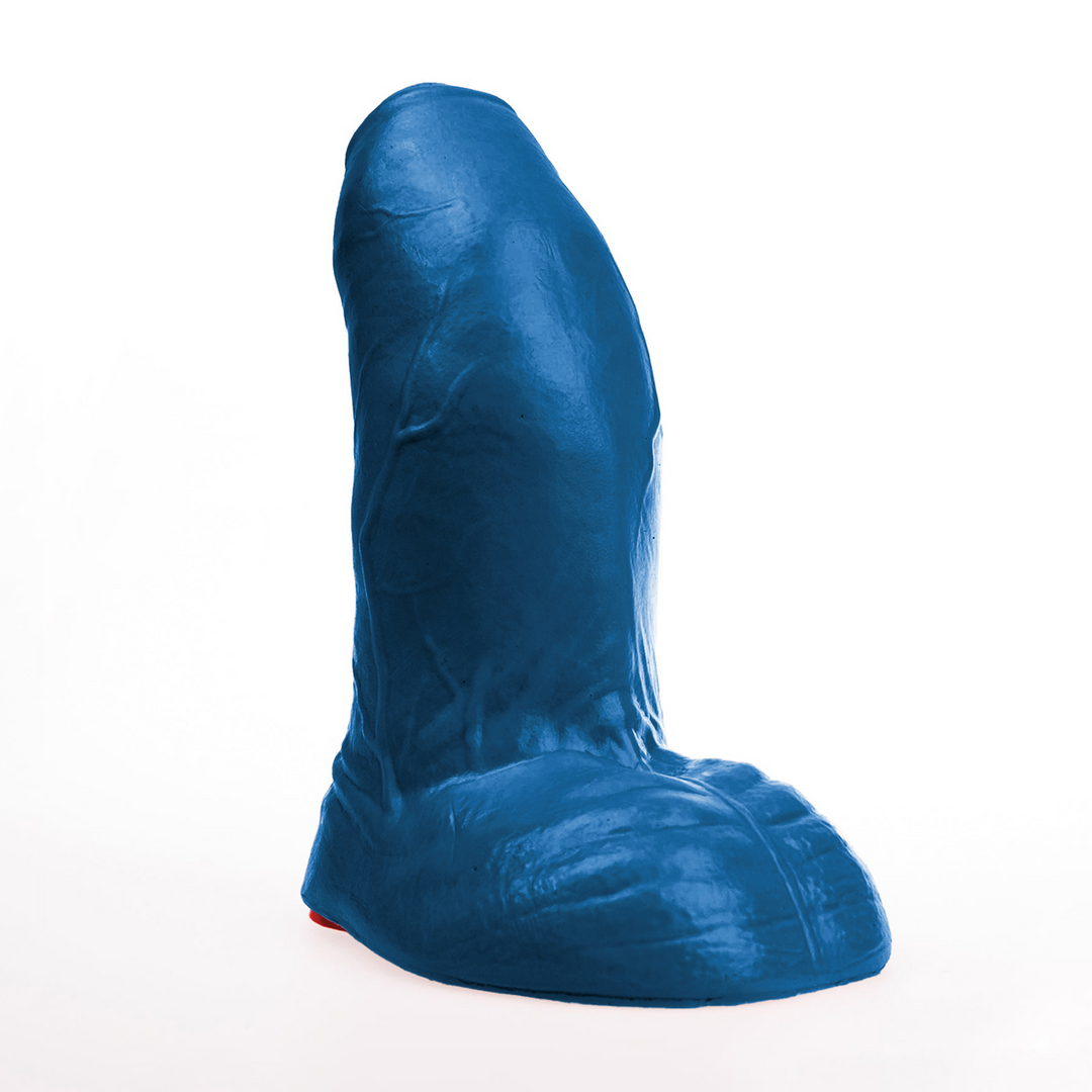 Buri L - Realistic Curved Dildo with Balls - 8.7 / 22 cm - Blue 1