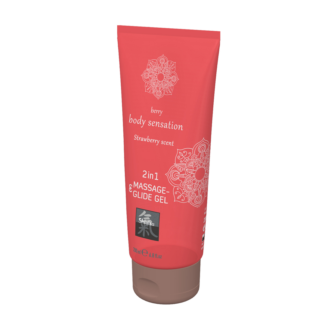 2 in 1 Massage and Glide Gel - Strawberry - 7 fl oz / 200 ml 2