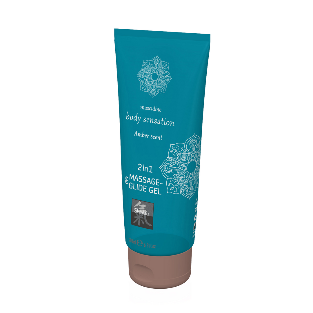 2 in 1 Massage and Glide Gel - Amber - 7 fl oz / 200 ml 2