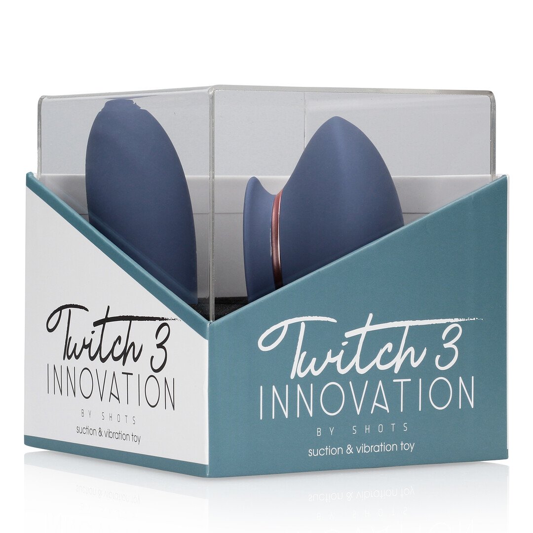 Twitch 3 - Rechargeable Vibrator and Suction - Blue/Grey 2