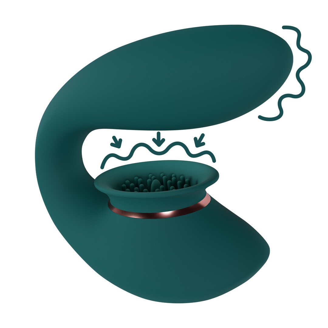 Twitch 3 - Rechargeable Vibrator and Suction - Forest Green